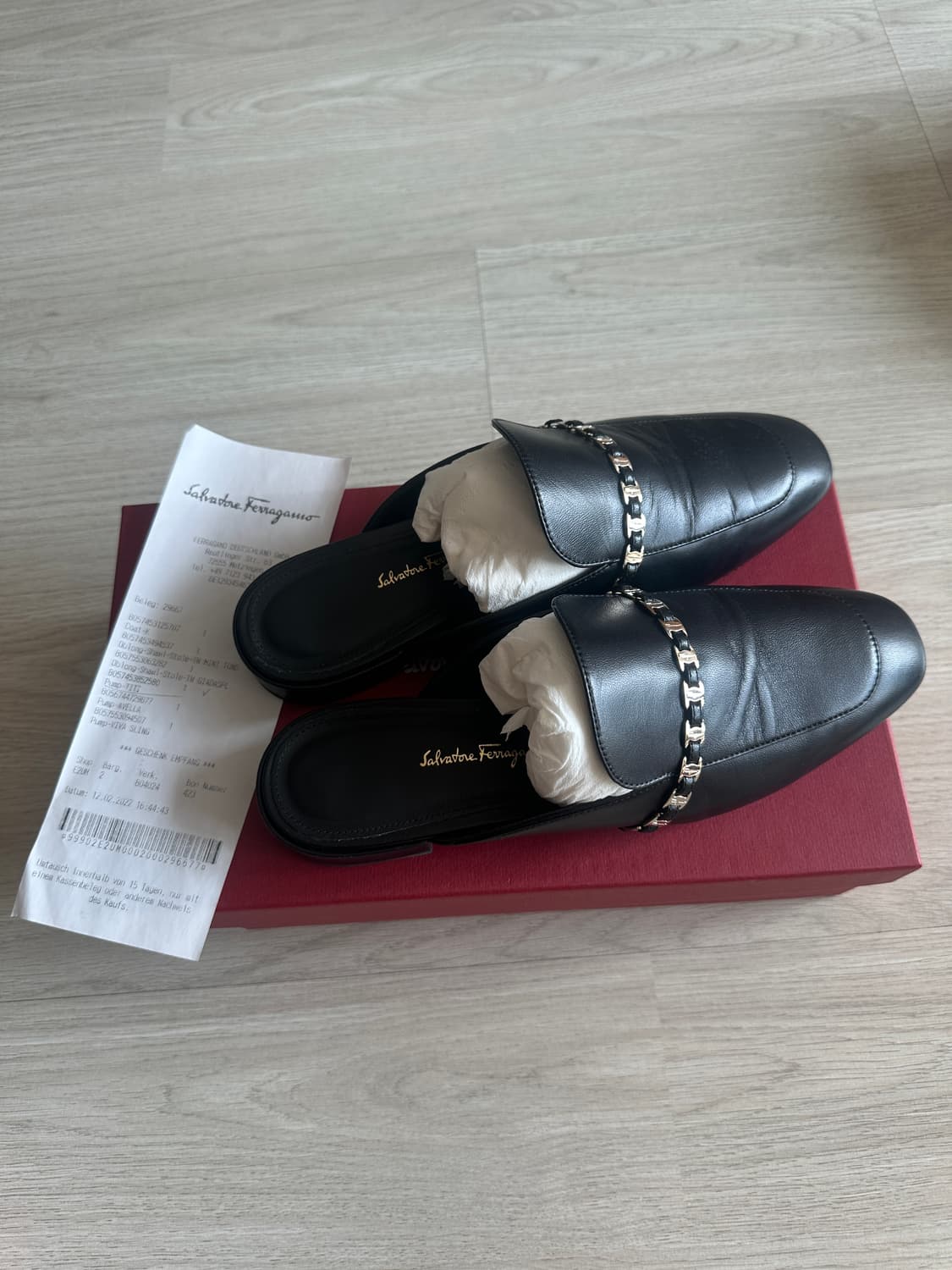 살바토레 페라가모 간치니 비트 가죽 뮬 상품이미지1