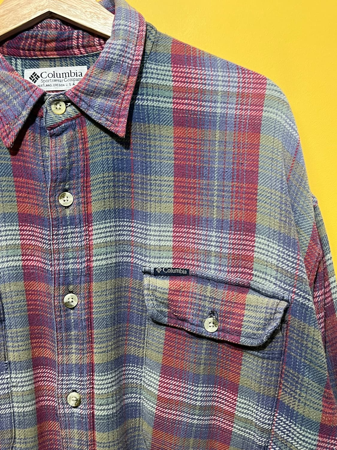 90s [XL] 올드 콜롬비아 빈티지 체크 플란넬 셔츠 상품이미지2