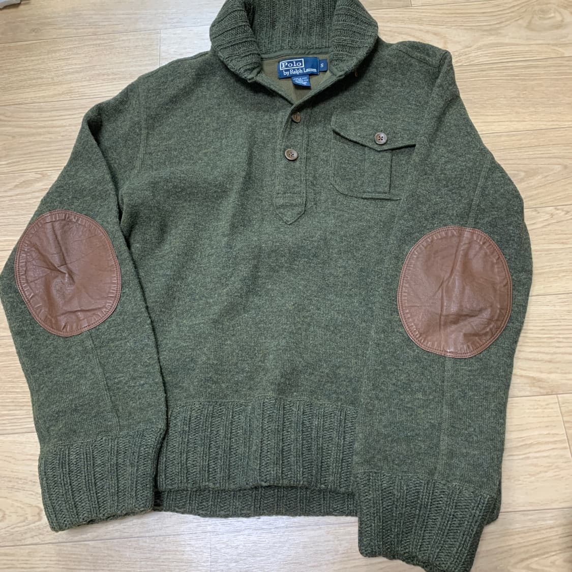[S] Polo 랄프로렌 숄카라 엘보패치 니트 상품이미지1