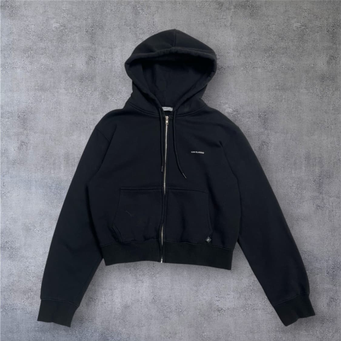로우클래식 Low classic 블랙 기모 후드집업 M 상품이미지1