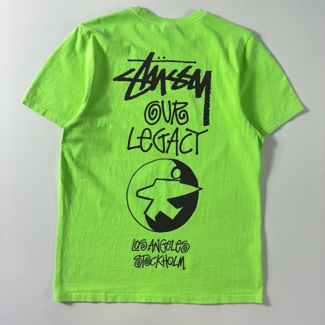 Stussy  스투시 x 아워레거시 라임그린 반팔티셔츠  상품이미지1