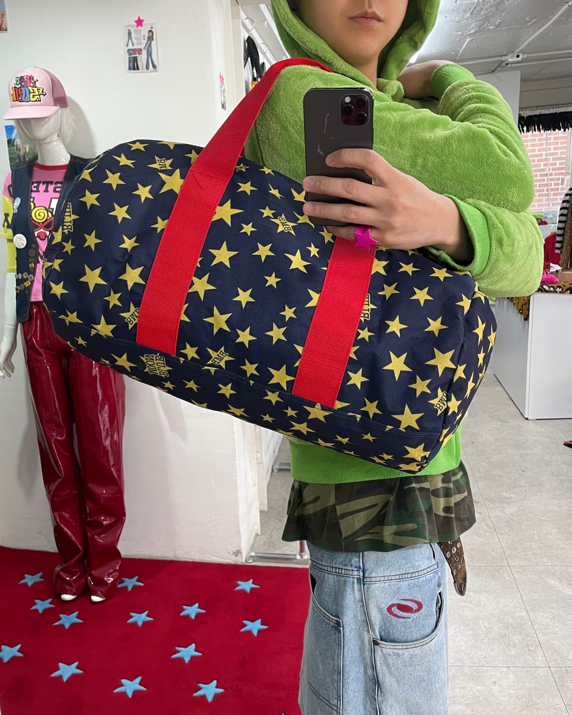 Yellow Star Navy Boston Bag 상품이미지8