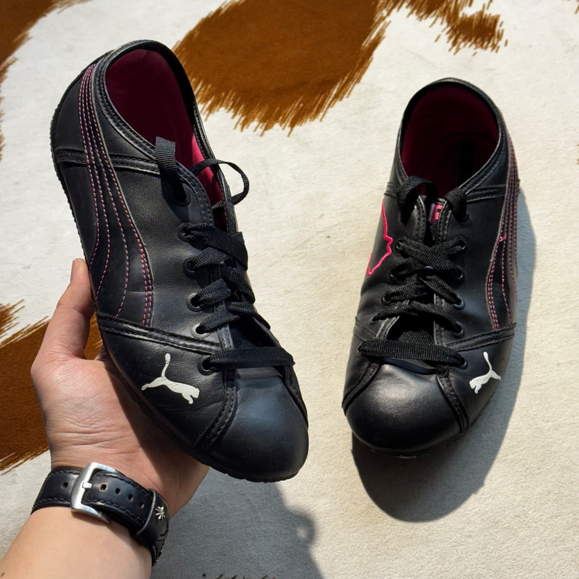 푸마 스피드캣 레더 블랙 핑크 (245) 플랫슈즈 상품이미지2