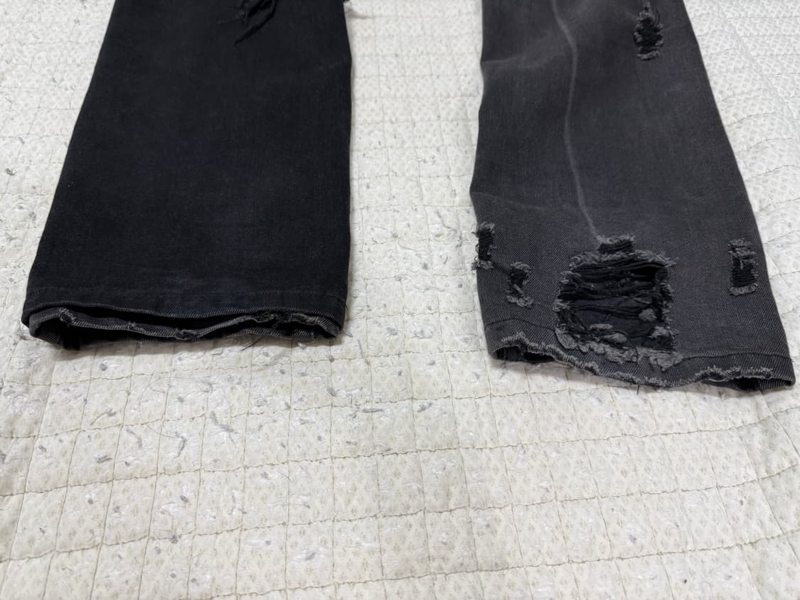 [32] 19aw 라프시몬스 디스트로이드 레이어드 진 흑청 상품이미지3