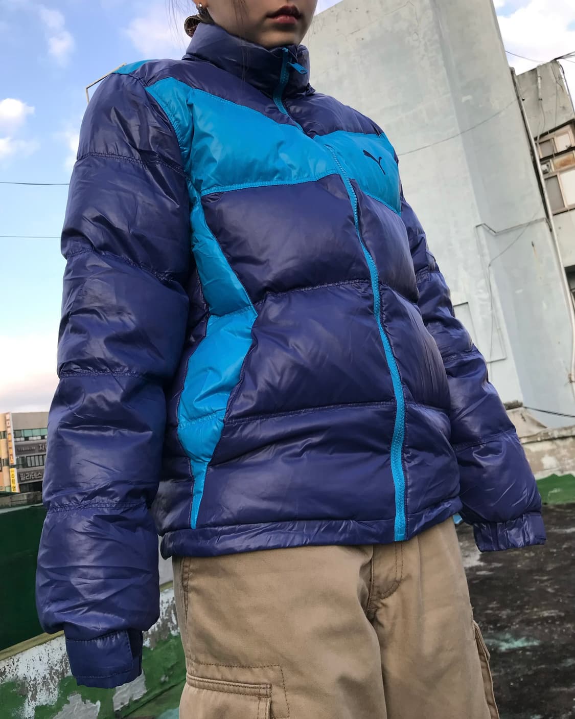 퓨마 블루 투톤 패딩 상품이미지3