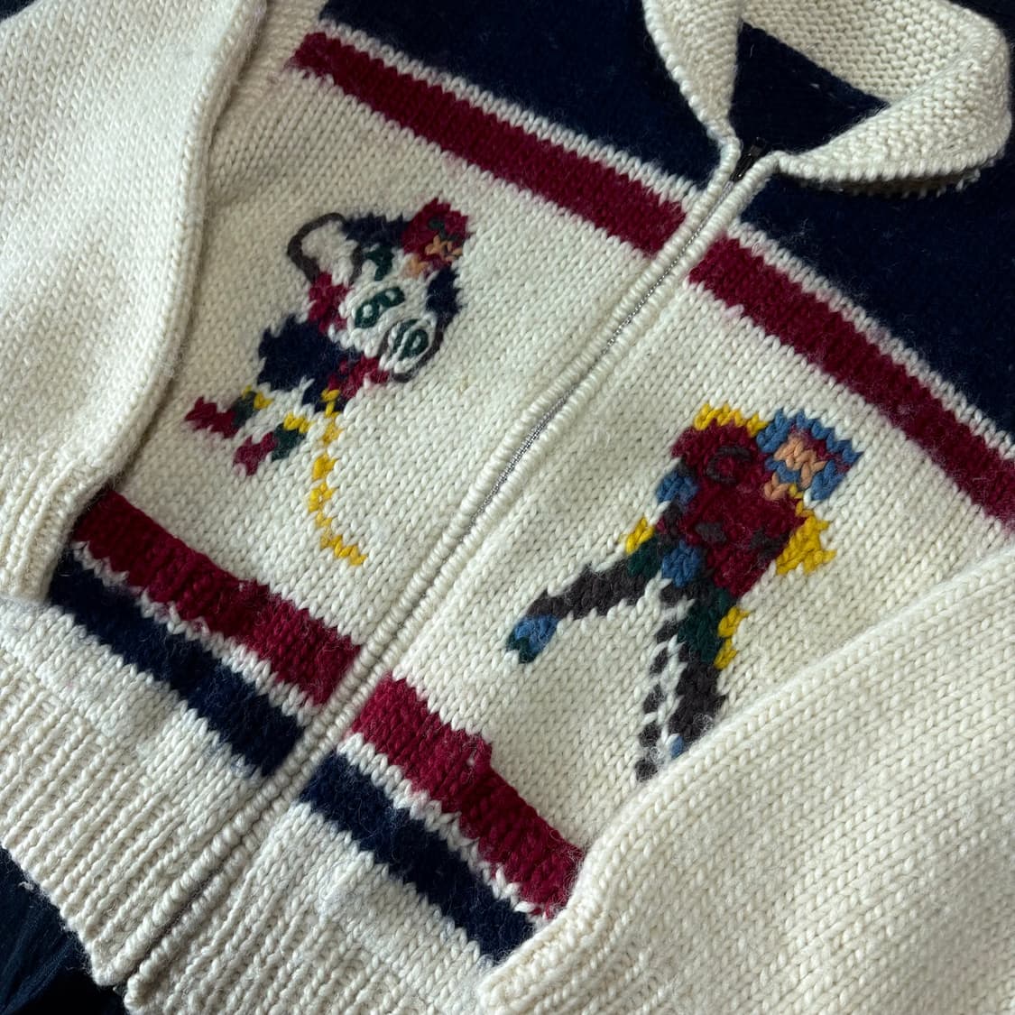 빈티지 아이스하키 패턴 코위찬 스웨터 F 상품이미지3