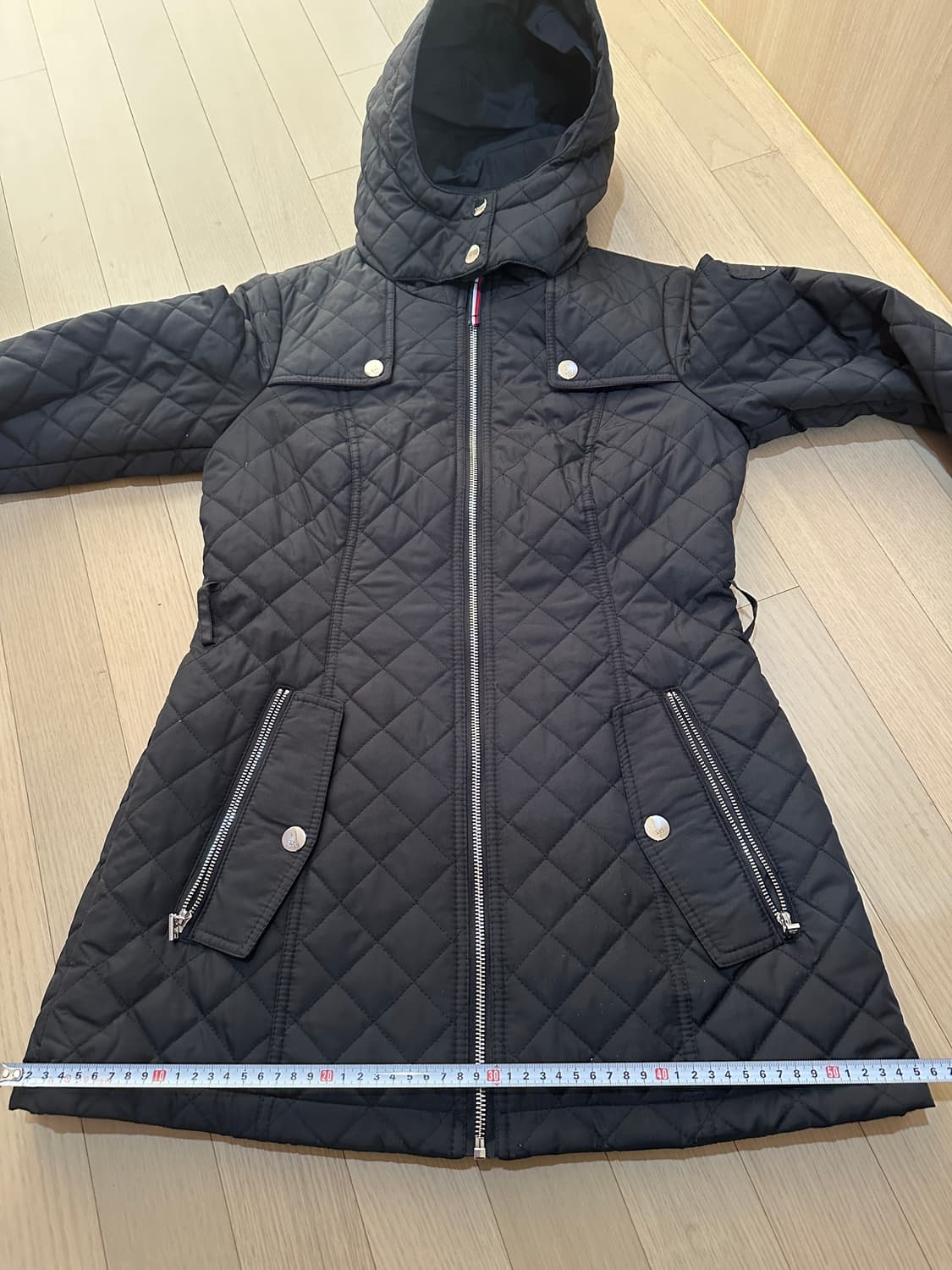 타미힐피거 여성 퀼팅 하프트렌치 누빔후드코트 경량 XS 상품이미지6