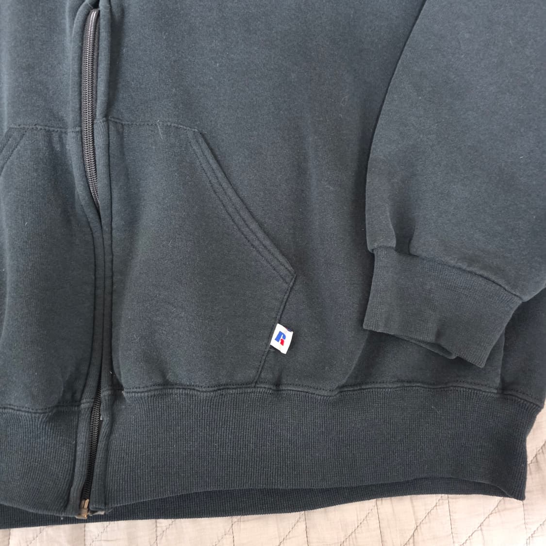 [XXXL] 90s USA 빈티지 러셀 애슬레틱 후드집업 블랙 빅사이즈 상품이미지2