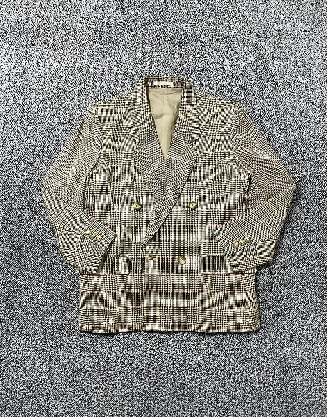 빈티지9. 일본빈티지 버버리 빈티지 트위드 더블 체크 블레이저 자켓 상품이미지1