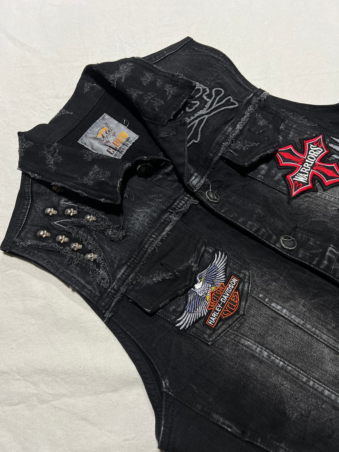 블랙워싱 데님조끼  상품이미지2