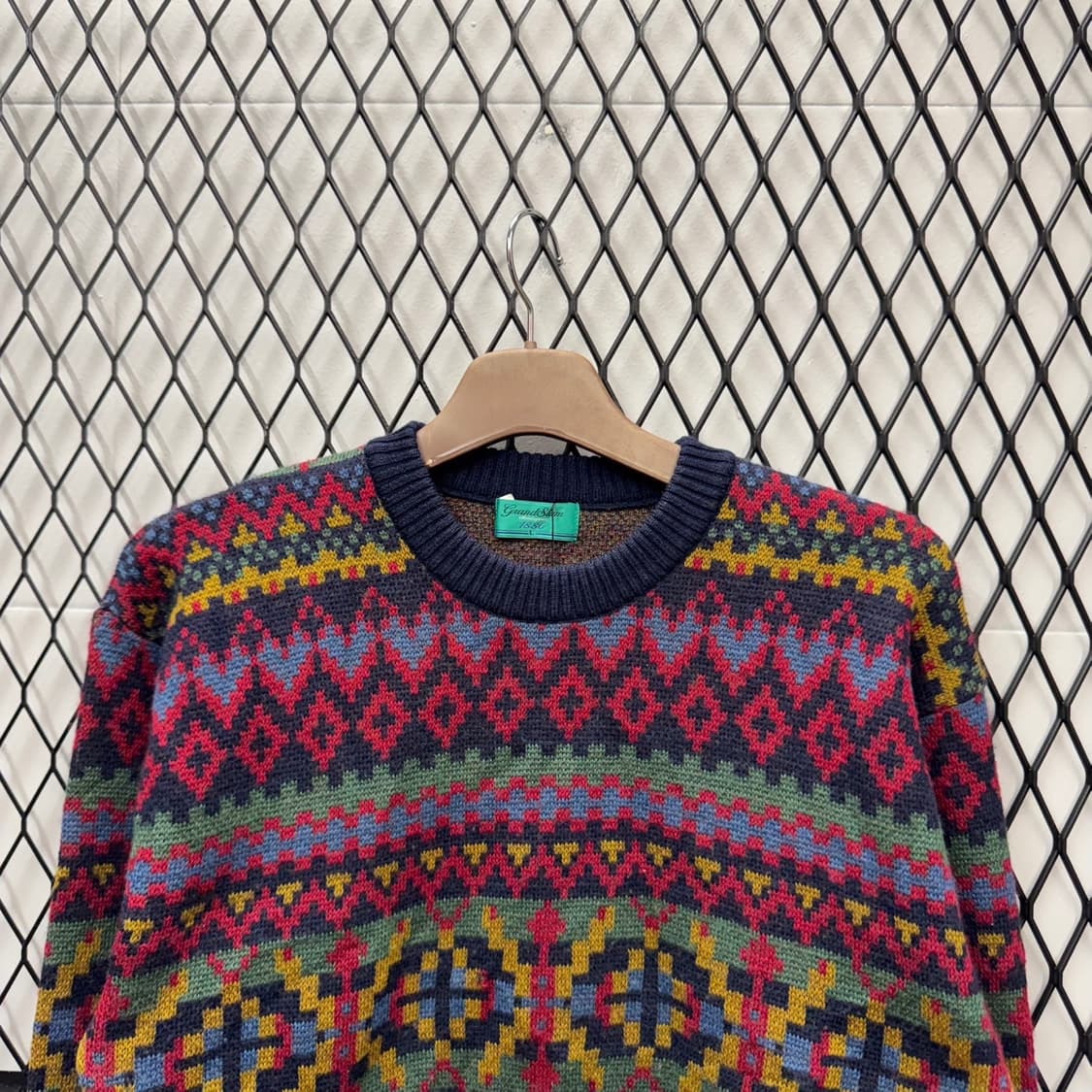 USA VTG 페어아일 패턴 울 니트 스웨터 멀티 컬러 상품이미지3