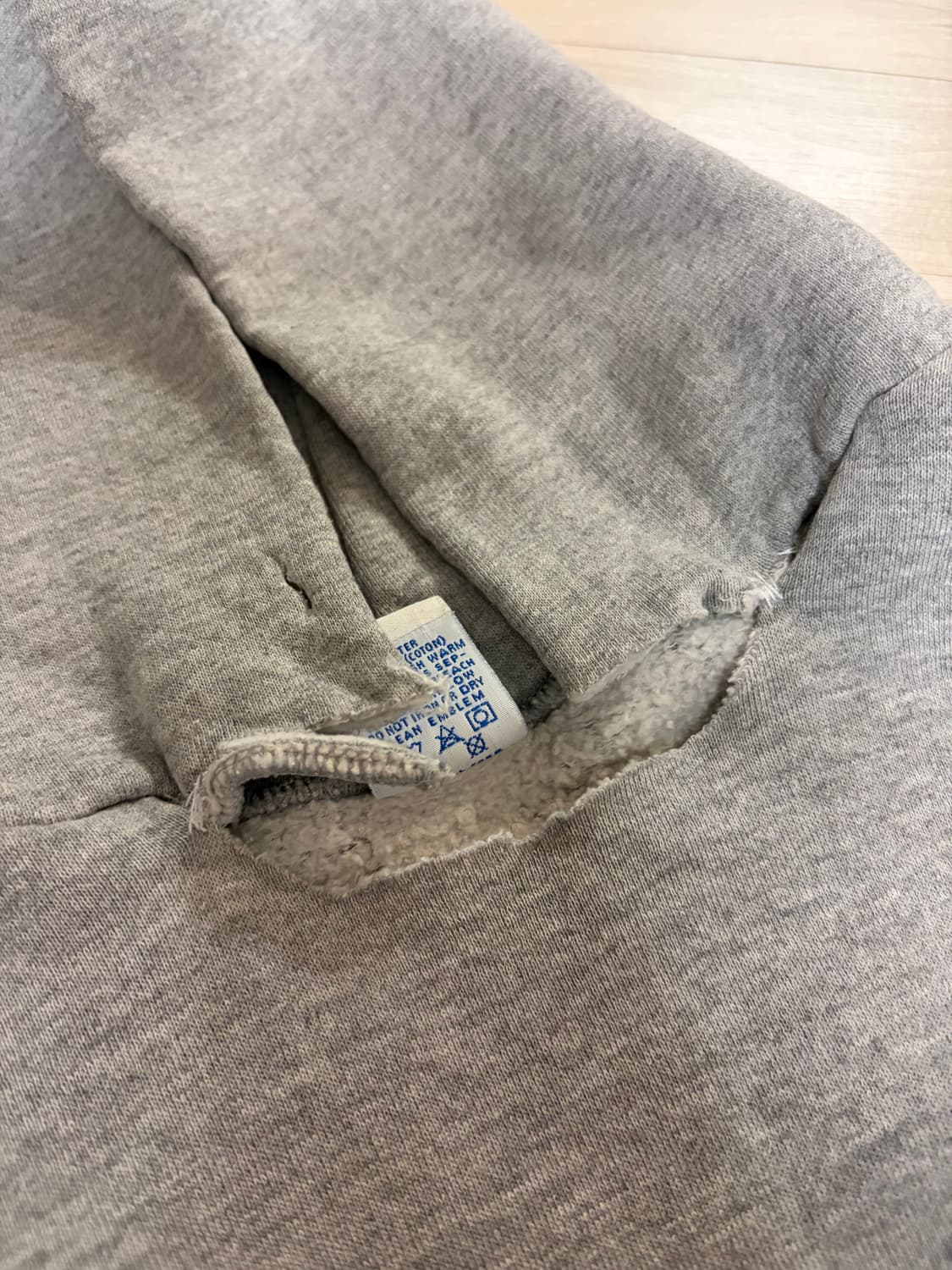 [XL] 90s 빈티지 러셀 후드 후디 그레이 russell USA 상품이미지4