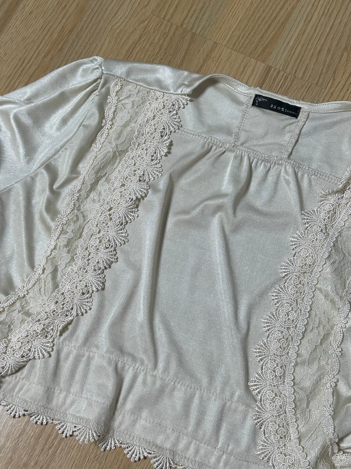 엑시즈팜 실크 레이스 반팔가디건 빈티지 모리 갸루 상품이미지2