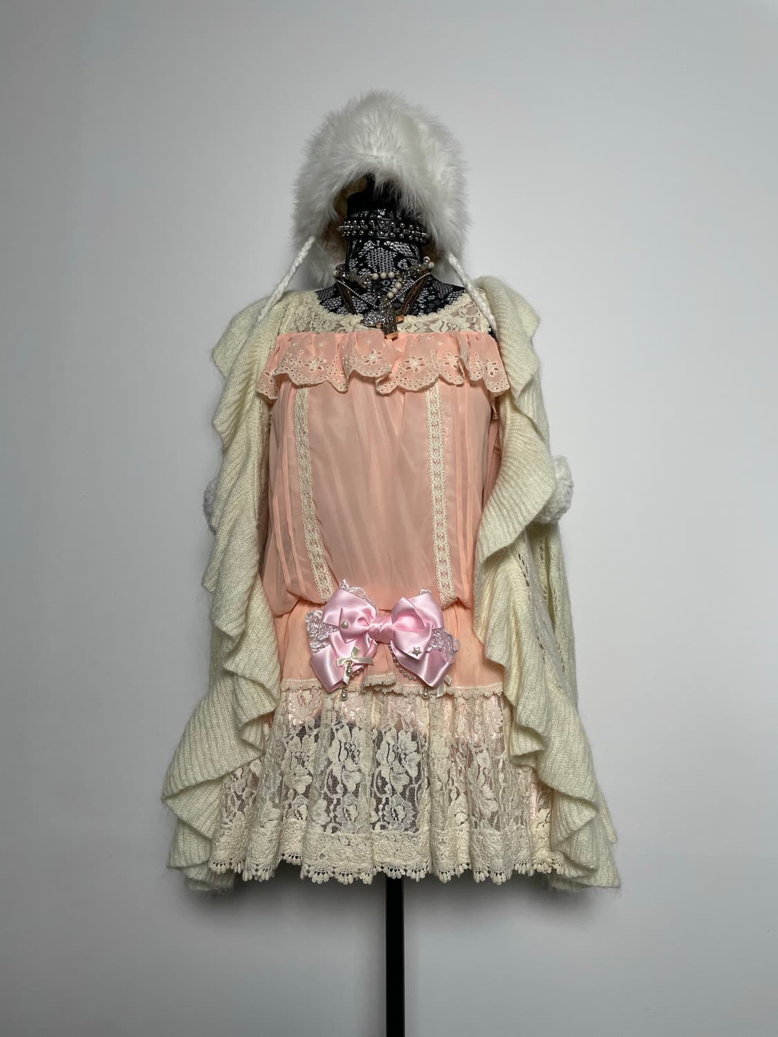 LIZ LISA 리즈리사 화이트 프릴 니트 가디건 상품이미지4