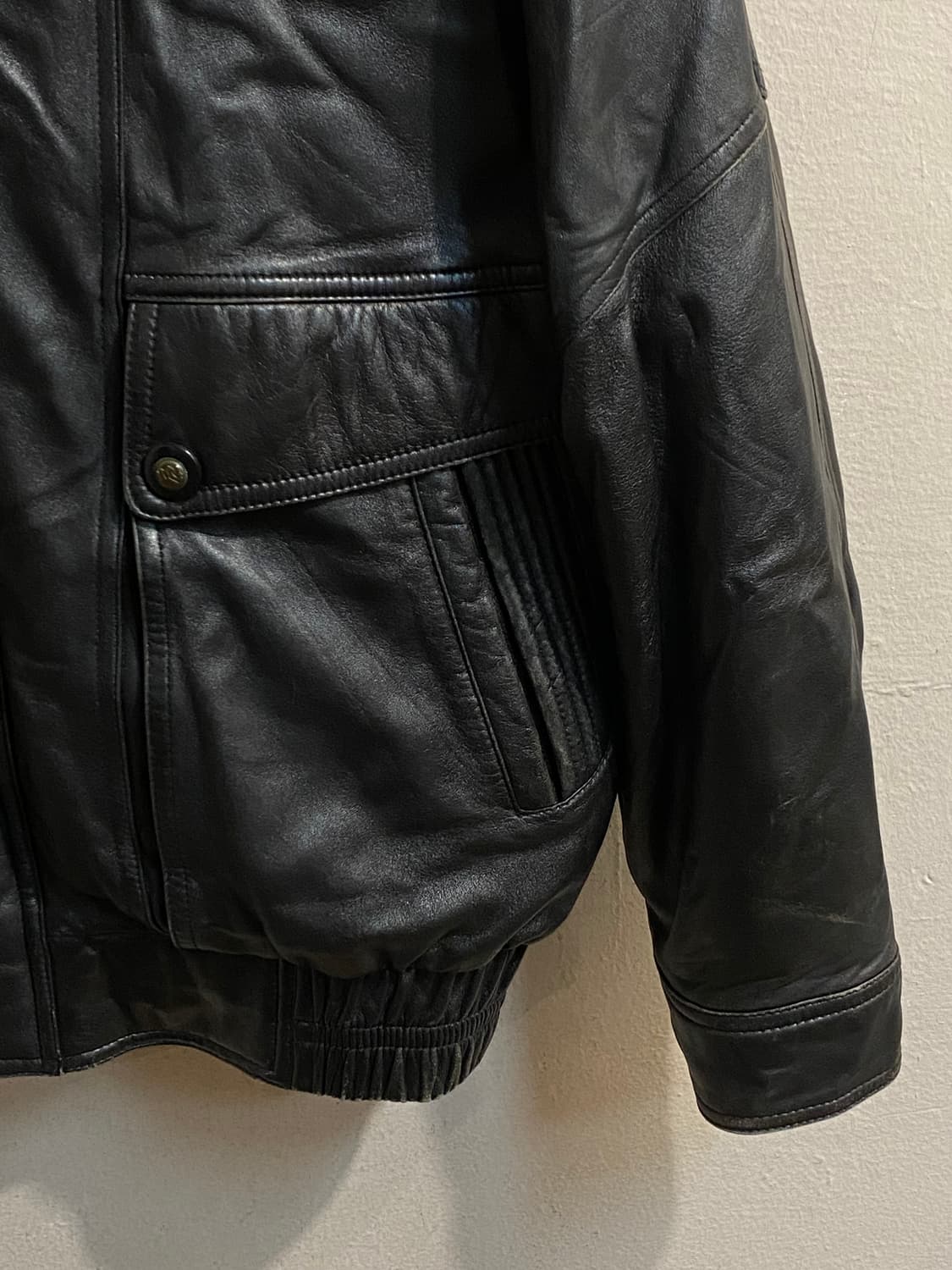 빈티지 퍼카라 레더 다운 자켓 상품이미지3