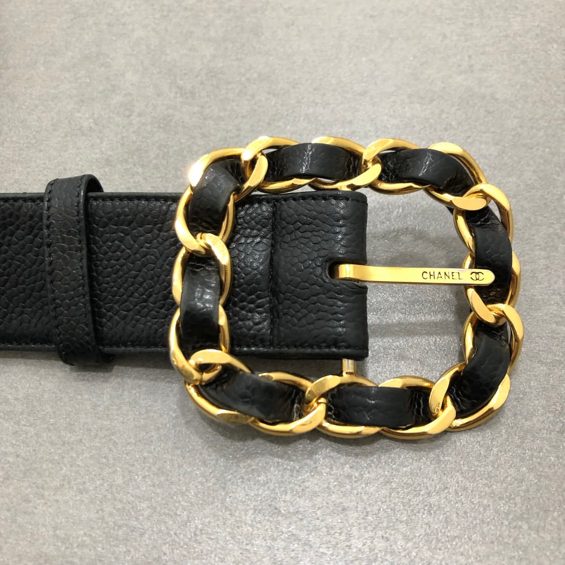 샤넬 금장 체인 이태리 레더 가죽 벨트 85/34 상품이미지2