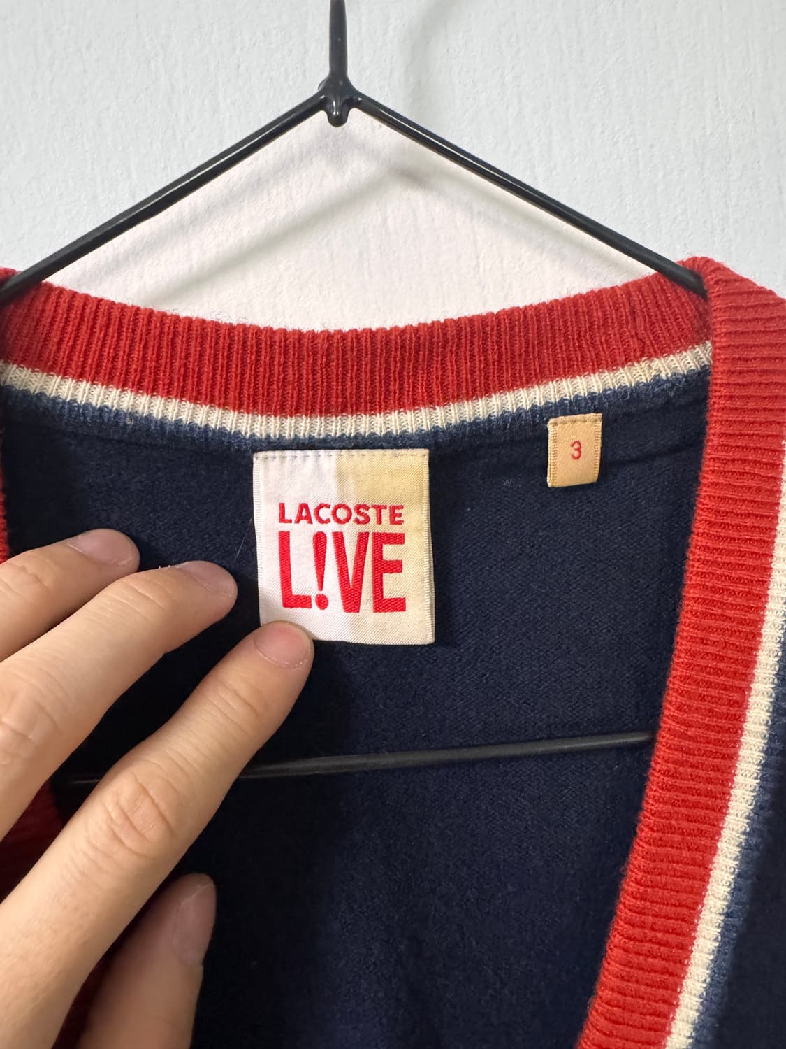 라코스테 라이브 남여공용 95 네이비 모 가디건 상품이미지4