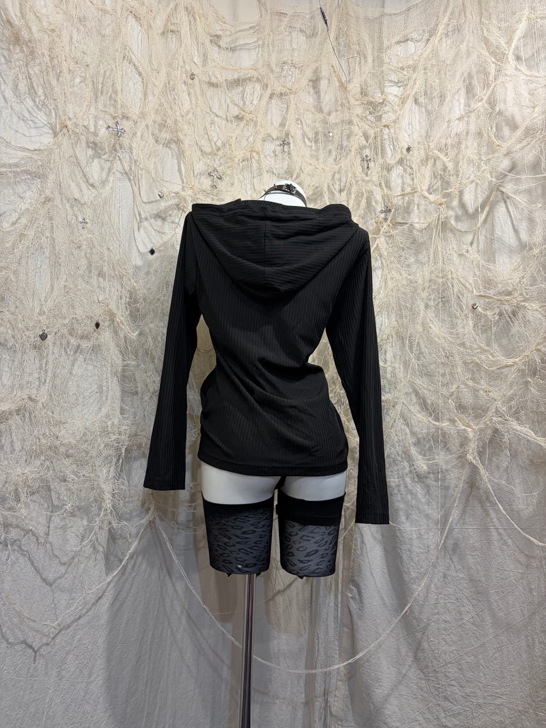 Punk Glitter lettering hoodie zip up 상품이미지4