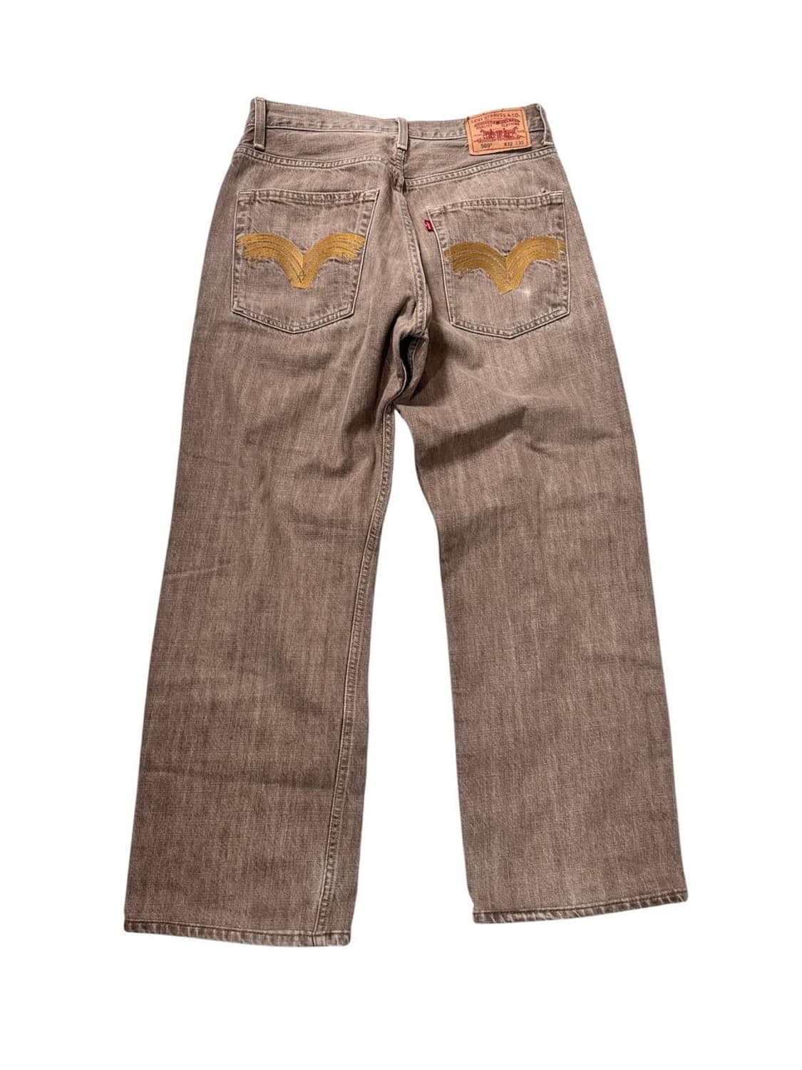 00's 리바이스 569 블랭크탭 브라운 데님 데드스탁   상품이미지1