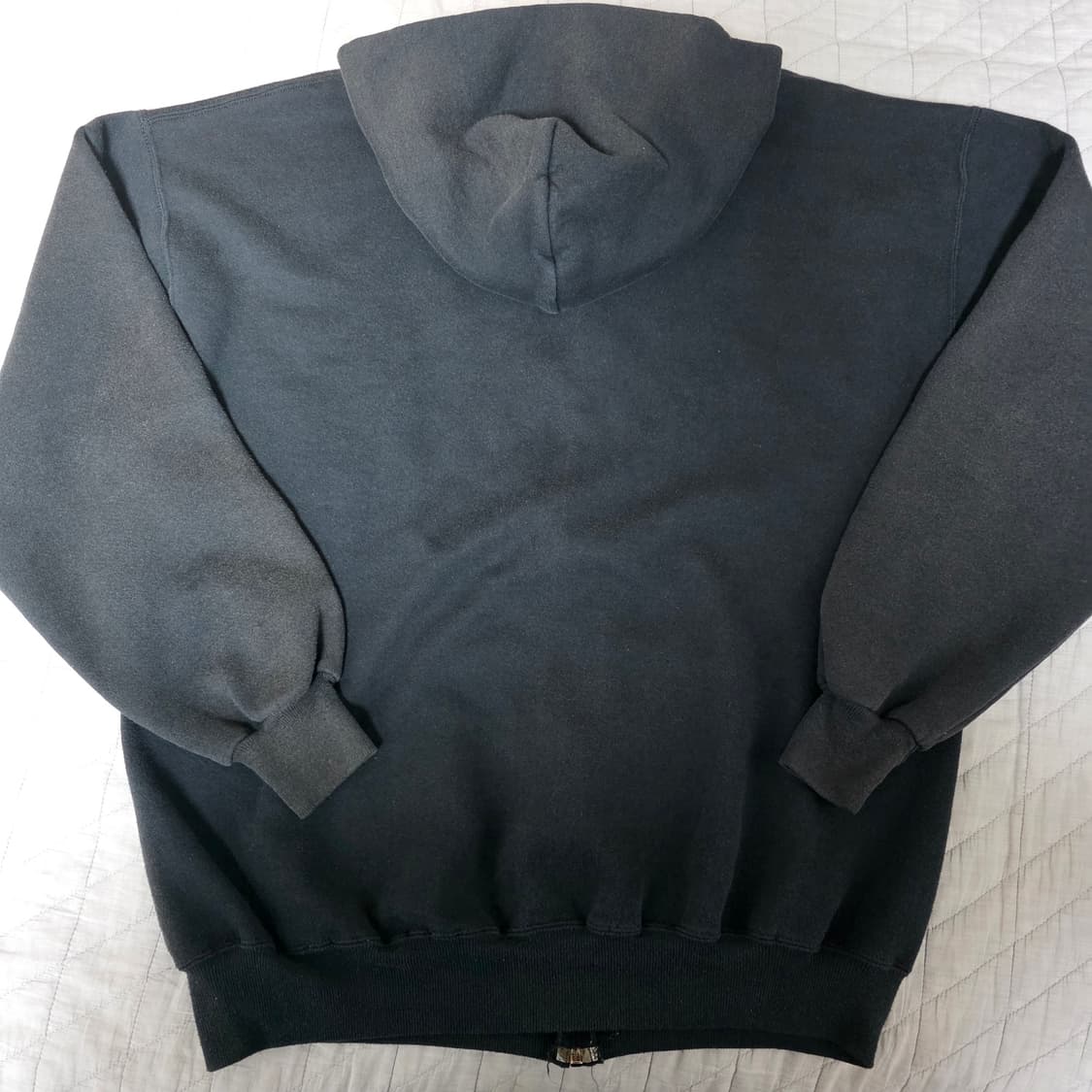 [XL] 90s 빈티지 러셀 애슬레틱 후드집업 블랙 ver.크레이지페이딩 상품이미지3