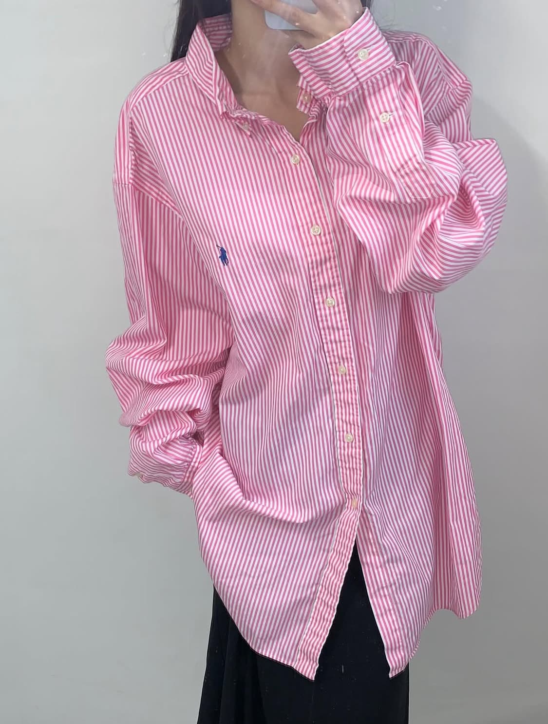 Polo by RalphLauren 폴로 핑크 스트라이프 셔츠 상품이미지2