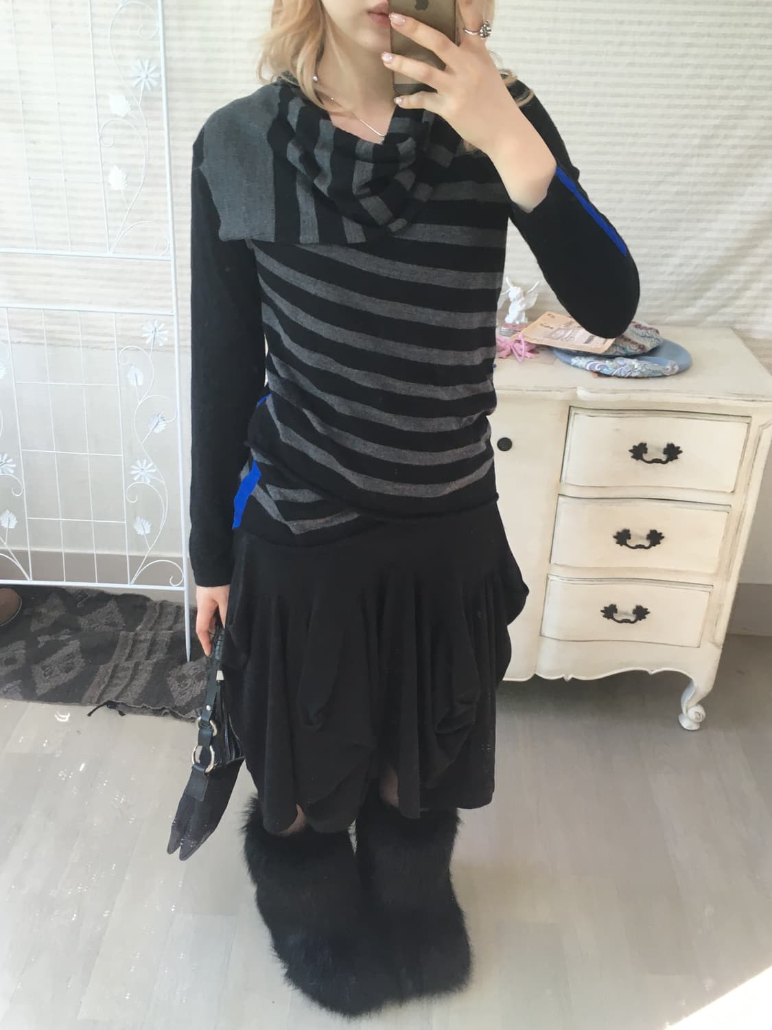 asuro tayama stripe unbalance knit 상품이미지1