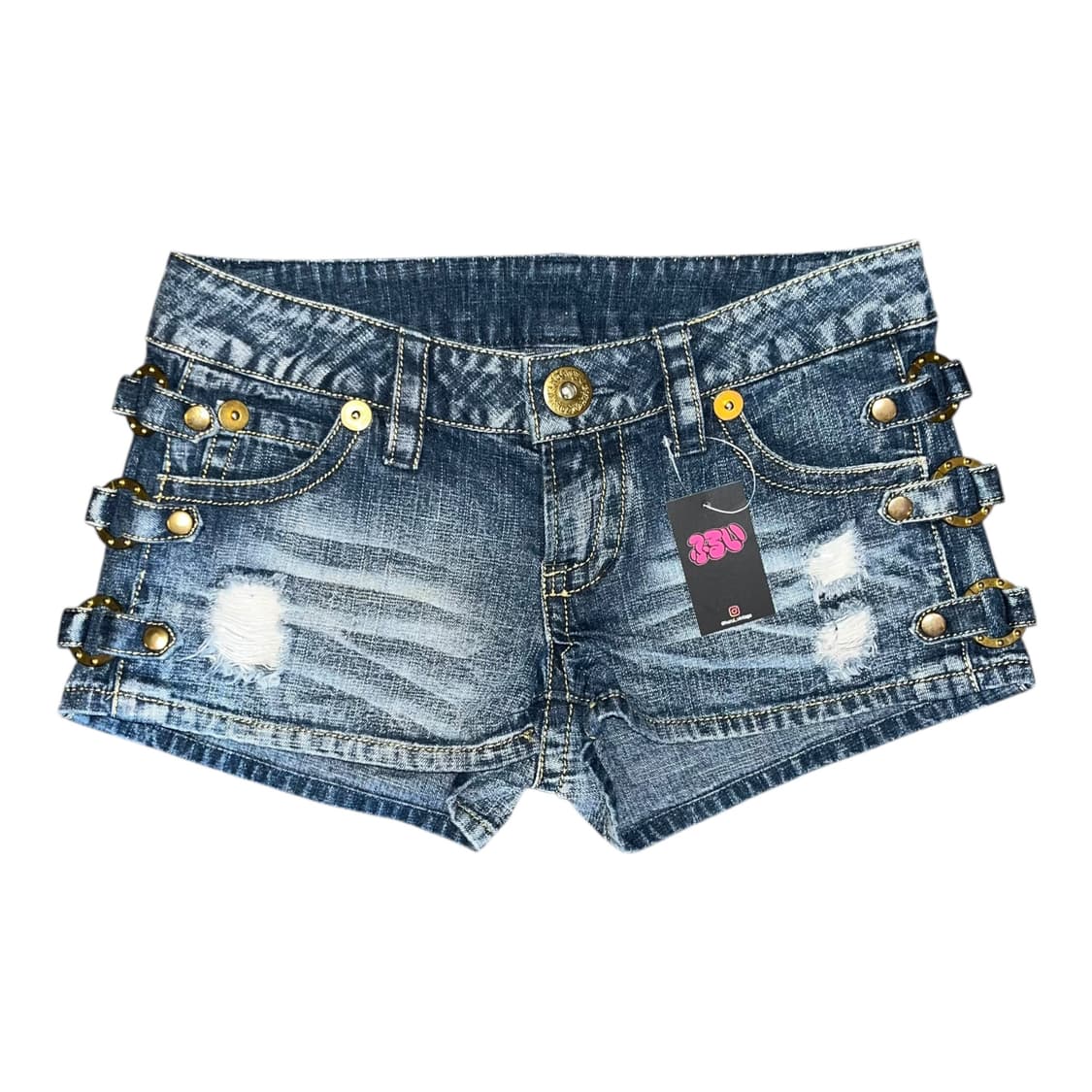 아일렛 탈부착 데님 숏팬츠 y2k갸루펑크 상품이미지1
