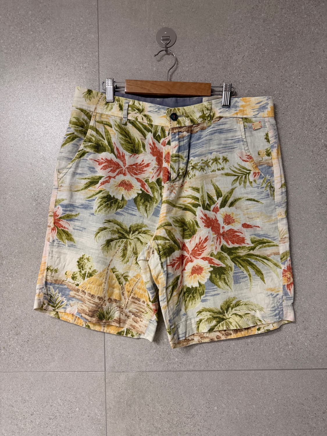 자라 남자 반바지 플라워 린넨 혼방 상품이미지1