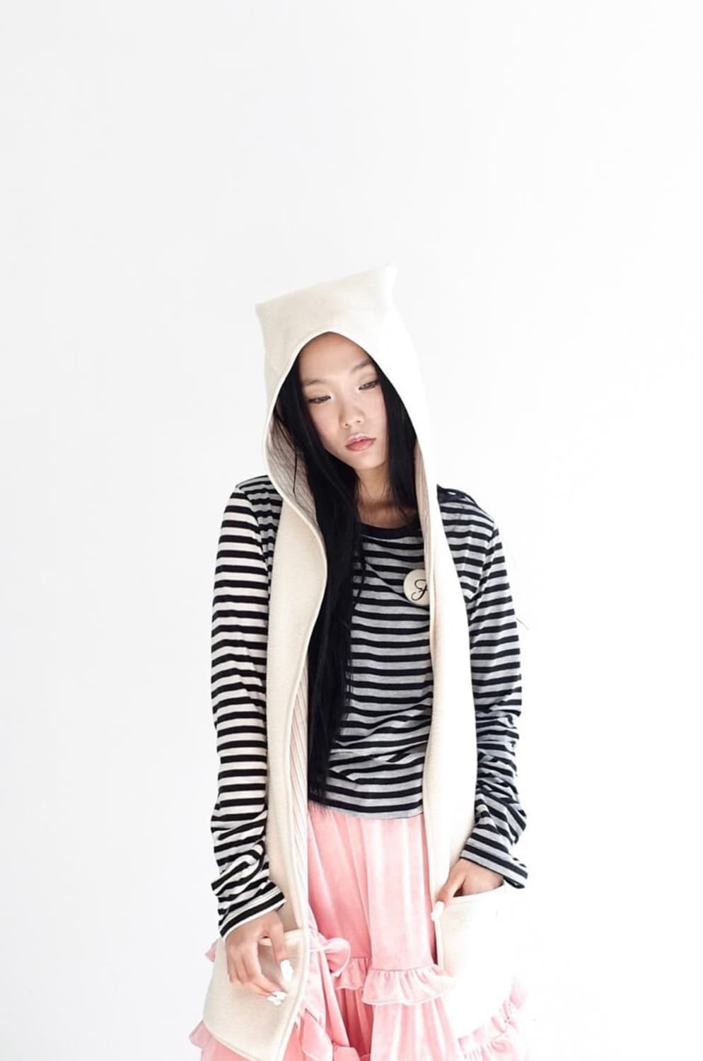 샵 페어리 이어 후드 머플러 크림 상품이미지1