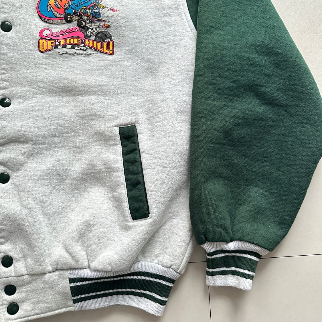 90s 빈티지 후르츠오브더룸 슈퍼코튼 바시티 자켓 MADE IN USA  상품이미지4