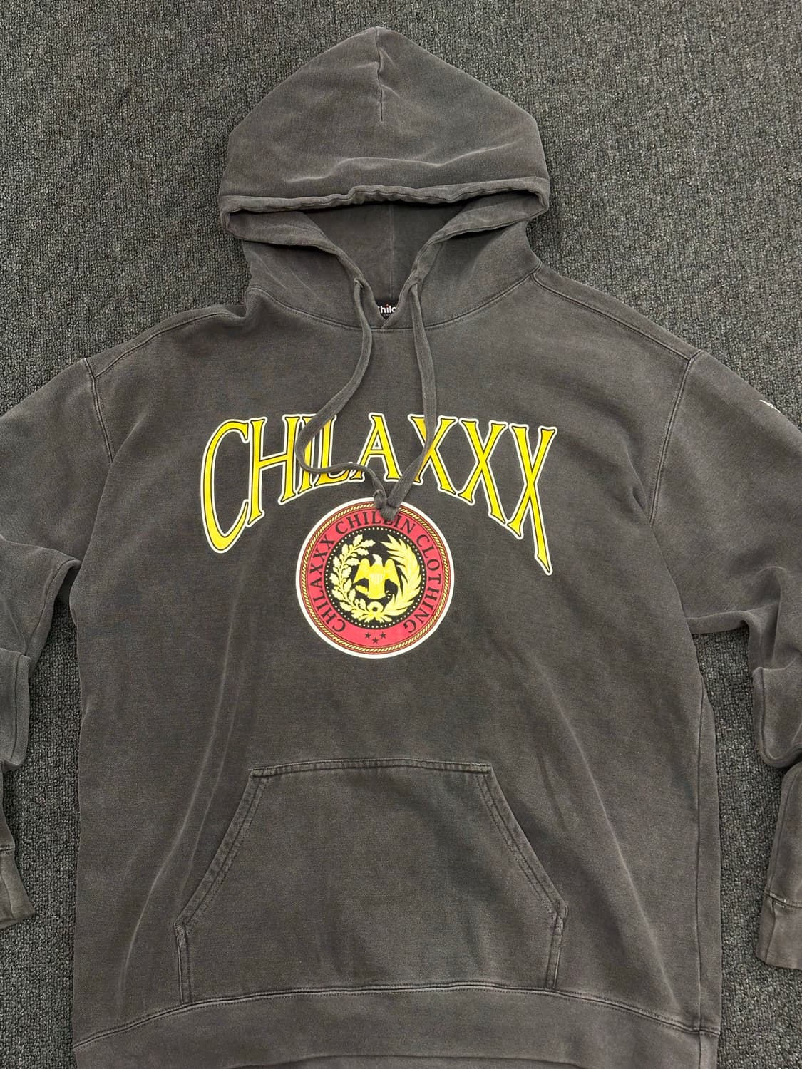 L)Chilaxxx 빈티지 워싱 프린팅 후드티 상품이미지3