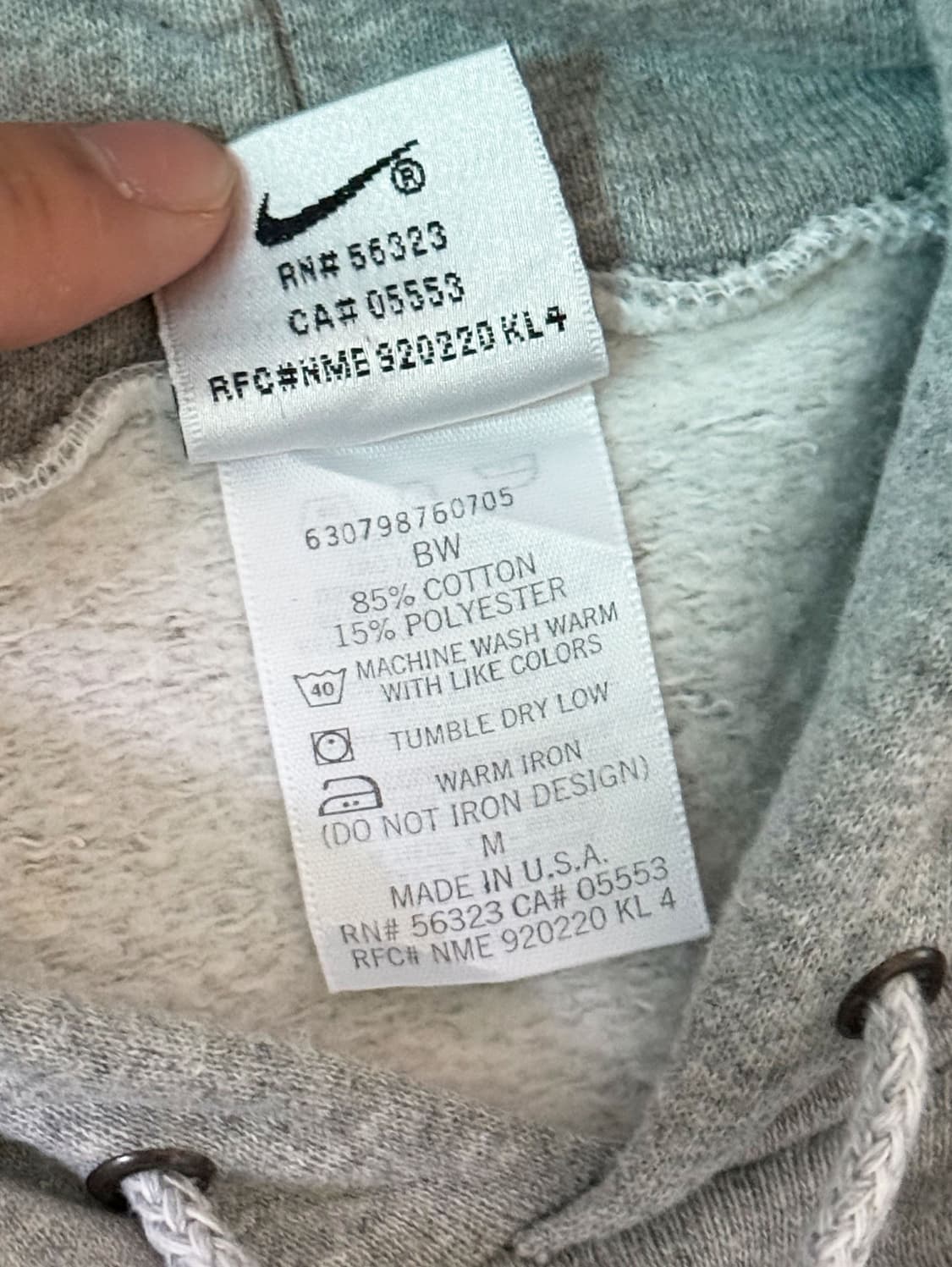 90s USA 나이키 블루 박스 스우시 스웻 후디 (105) 상품이미지4