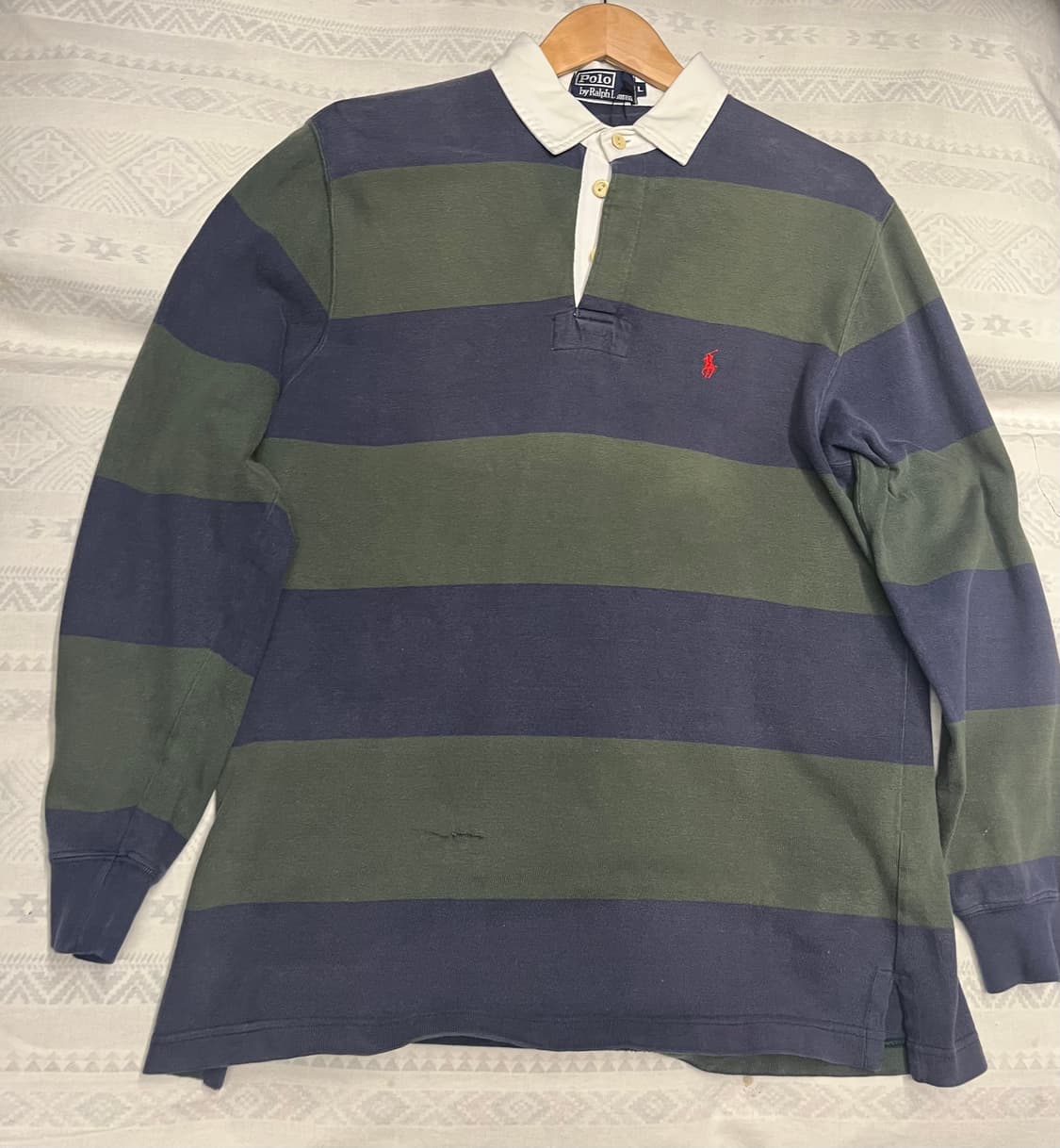 폴로 랄프로렌 스트라이프 럭비 셔츠 L 상품이미지3