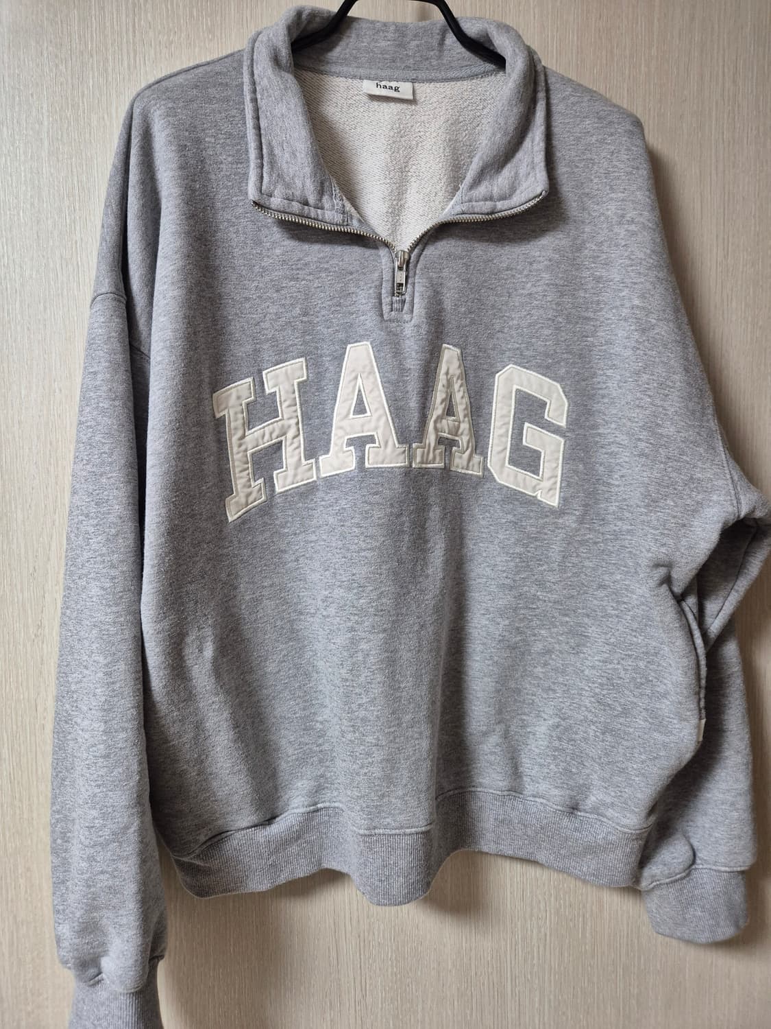 HAAG 헤이그  하프집업 맨투맨 그레이 반집업 상품이미지3