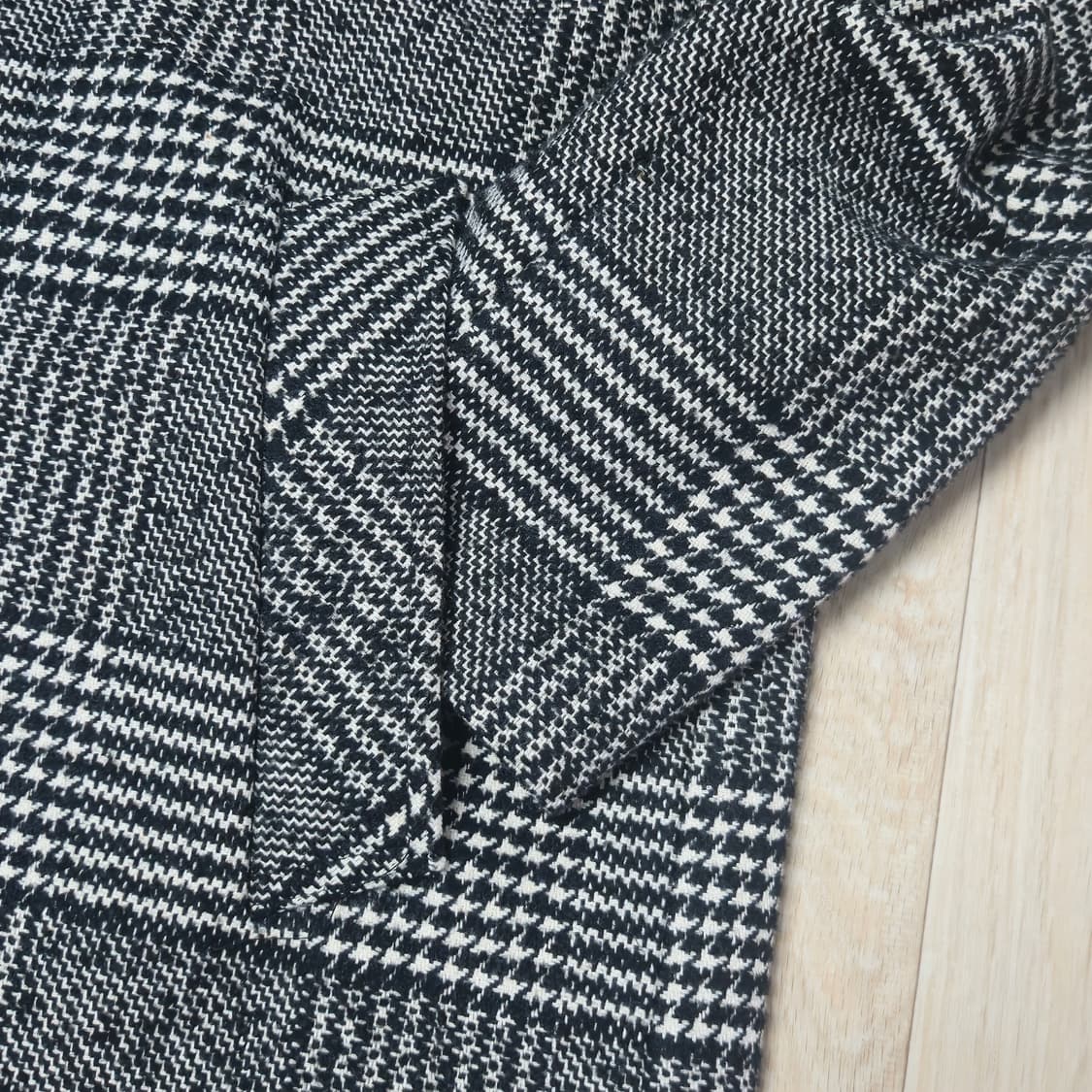 M) 앤더슨벨 울혼방 글렌체크 코트 상품이미지4