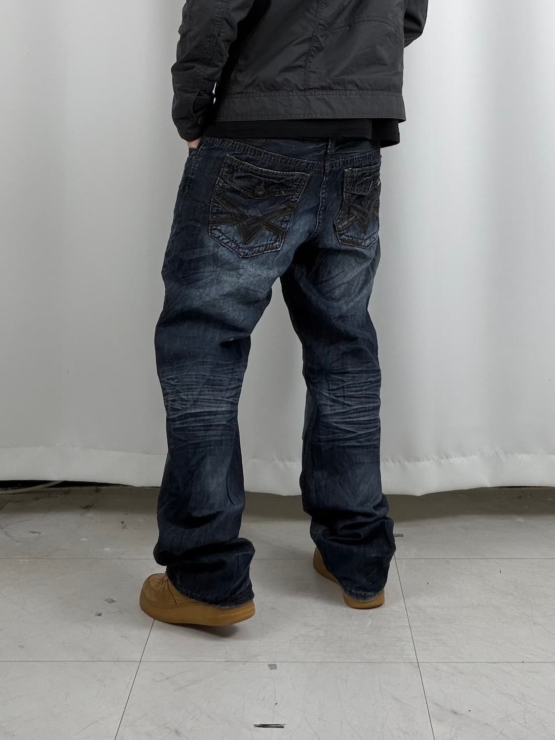 a224) 34 HELIX 빈티지 워싱 데님팬츠 상품이미지1