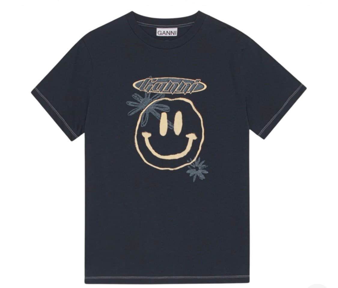 [L] 가니 플라워 티셔츠 스카이 캡틴 상품이미지1