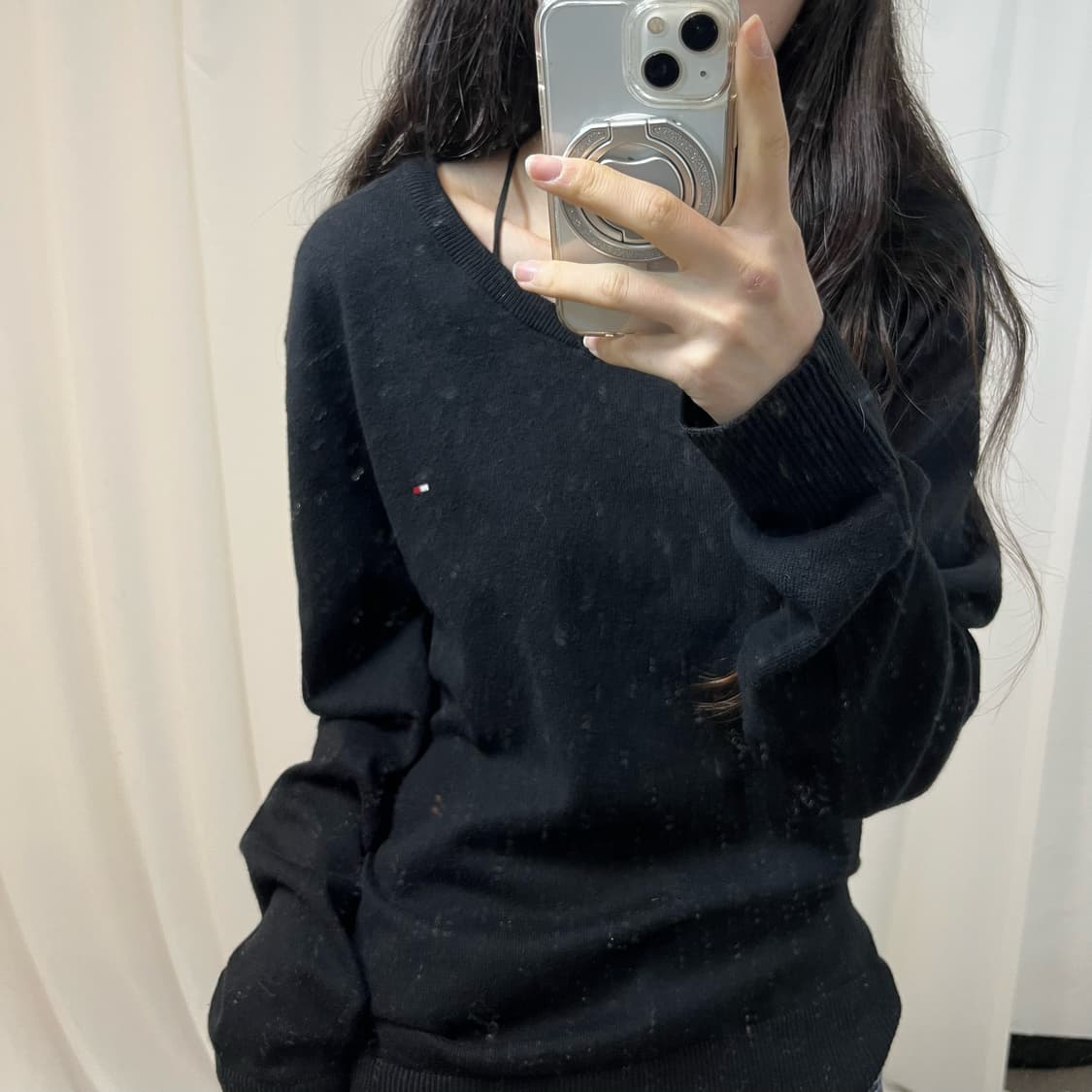 Tommy Hilfiger Black Knit Sweater 상품이미지3