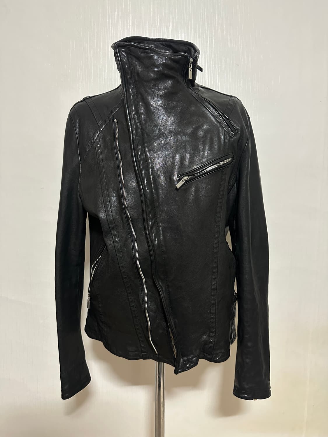 asymmetric italy lamb leather jacket 상품이미지3