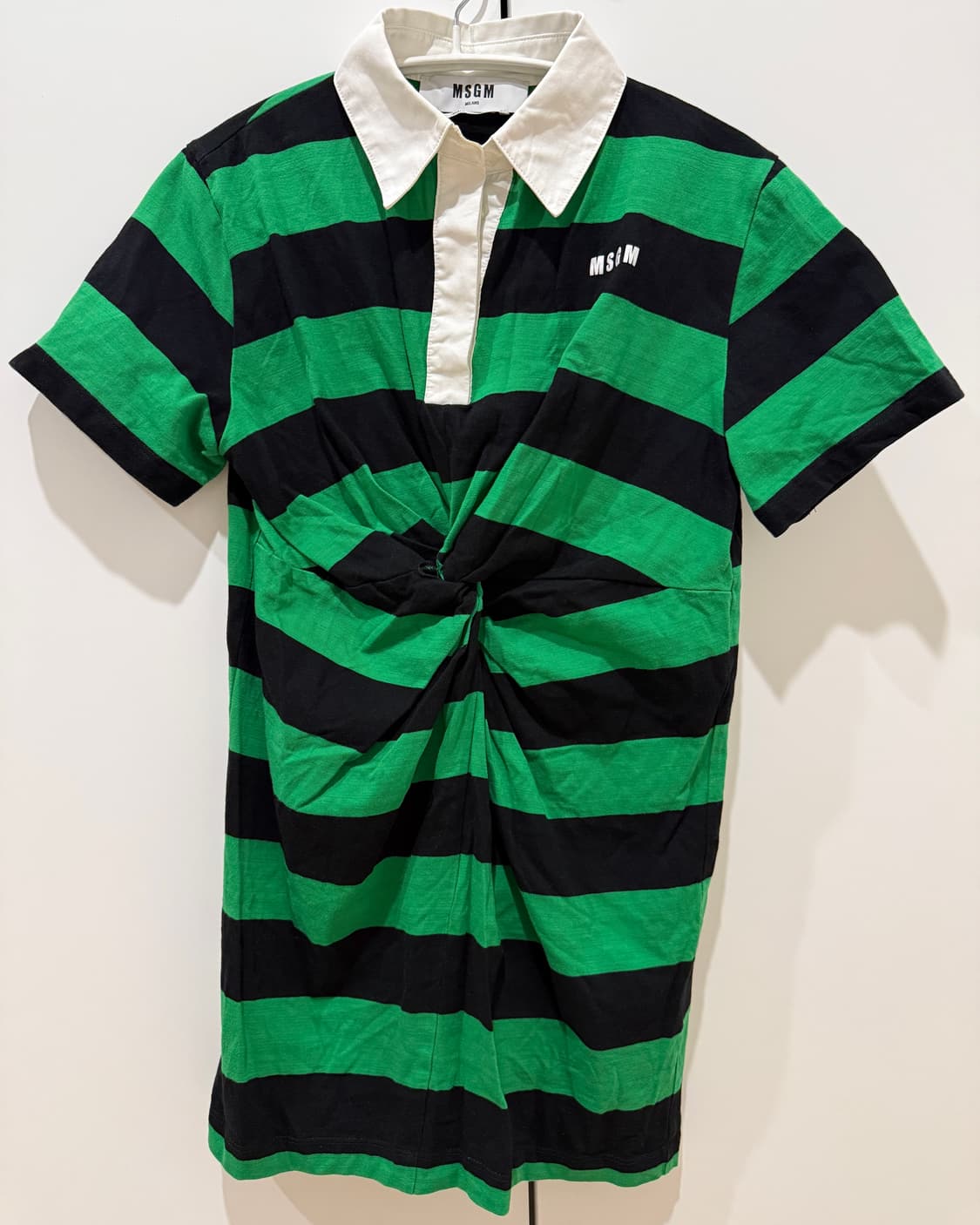 MSGM 그린/블랙 스트라이프 꼬임 미니 원피스 S (44사이즈) 상품이미지3