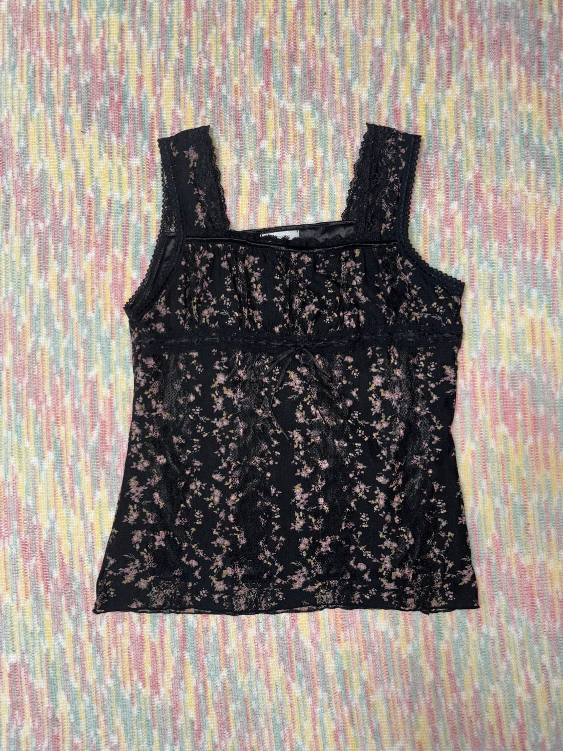 블랙 레이스 플라워 슬리브리스 상품이미지5