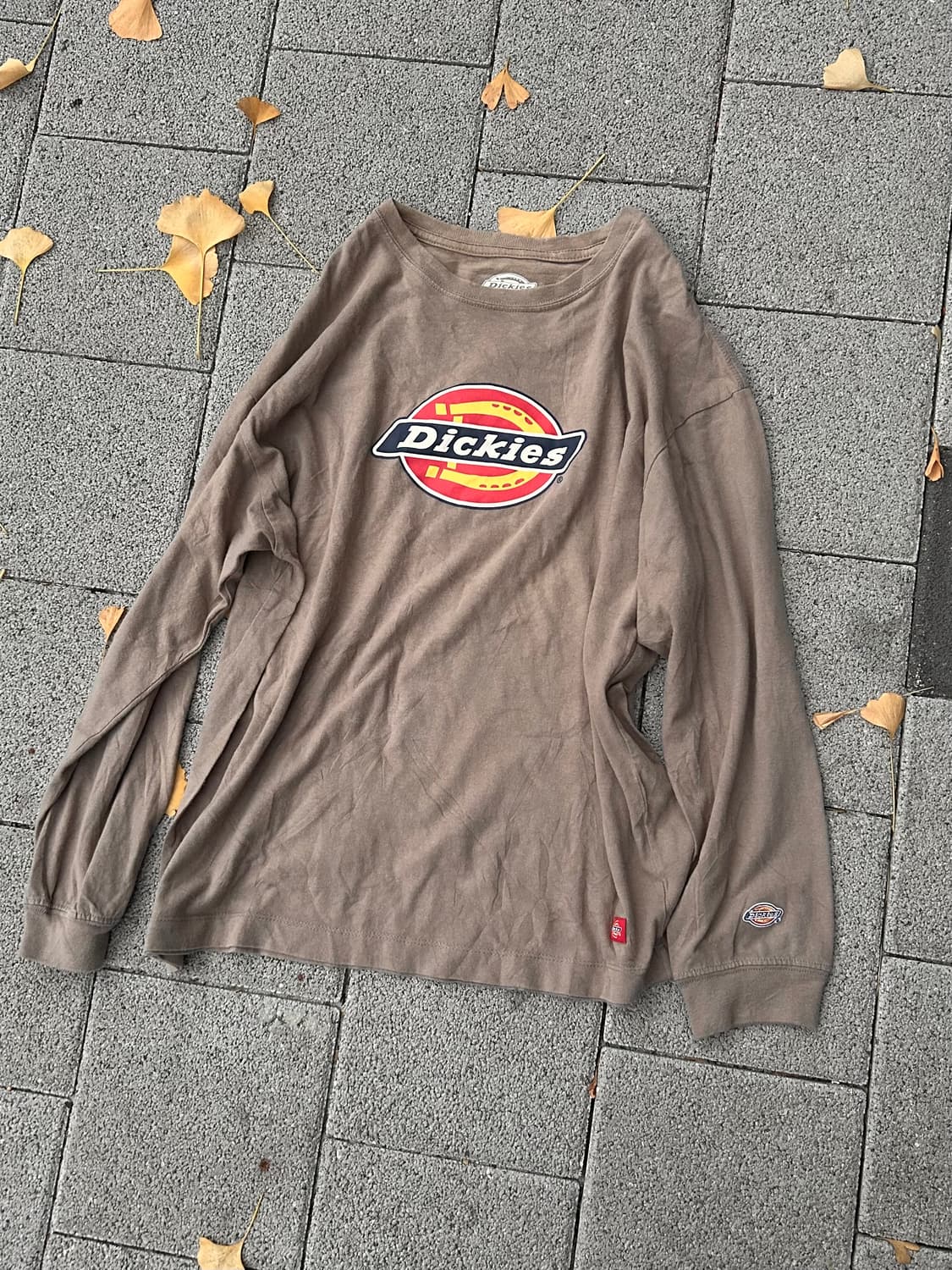 2000s 디키즈 로고 프린팅 베이지 롱슬리브 상품이미지1