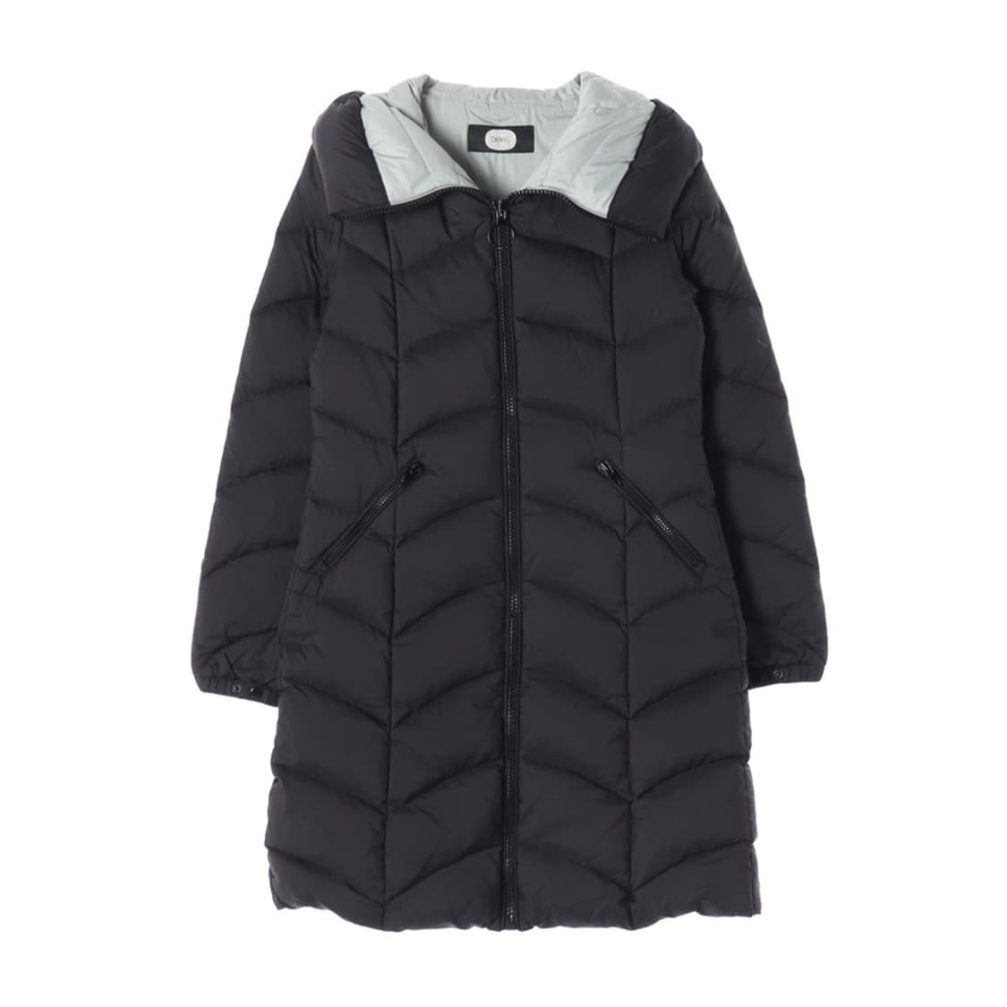 듀엘 배색 하이넥 구스다운 롱패딩 55 상품이미지1