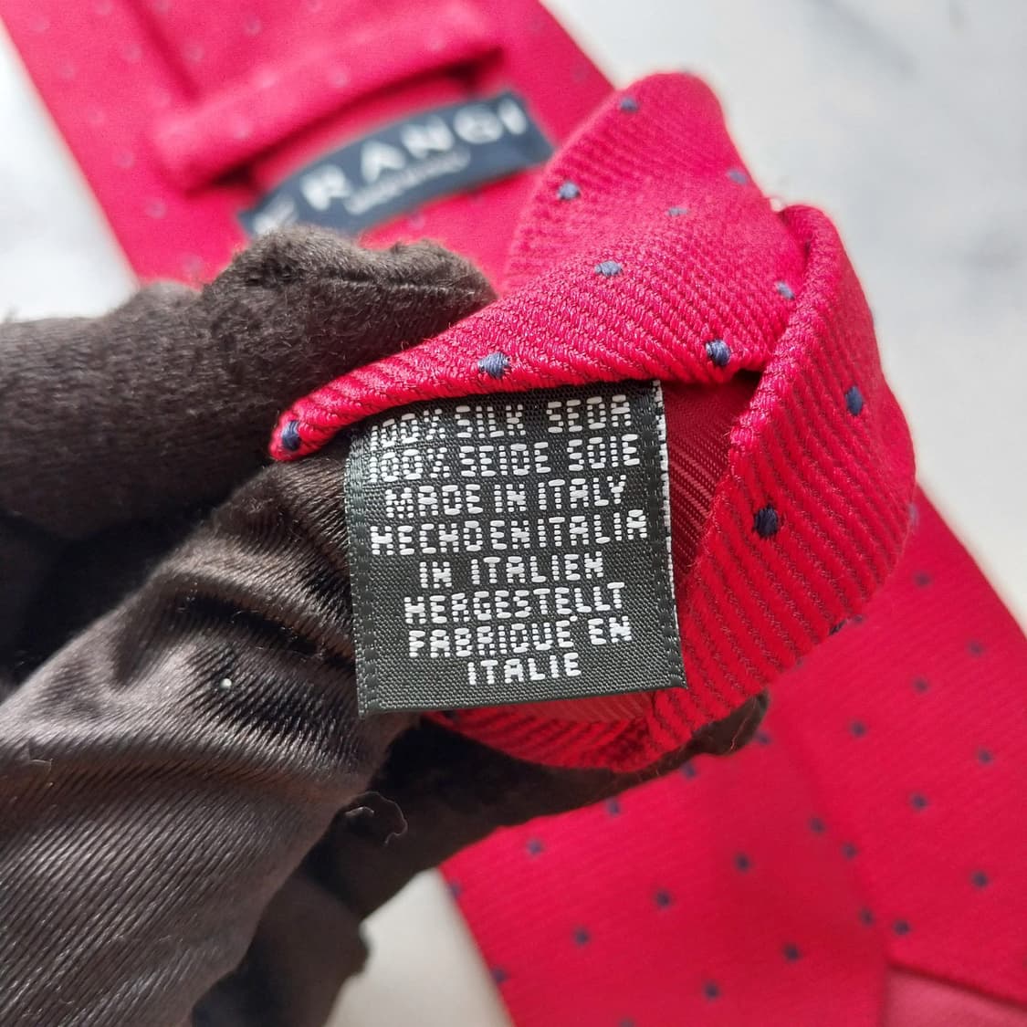 프란지 실크 레드 도트 패턴 넥타이 9.3cm A+등급 K1908
 상품이미지10