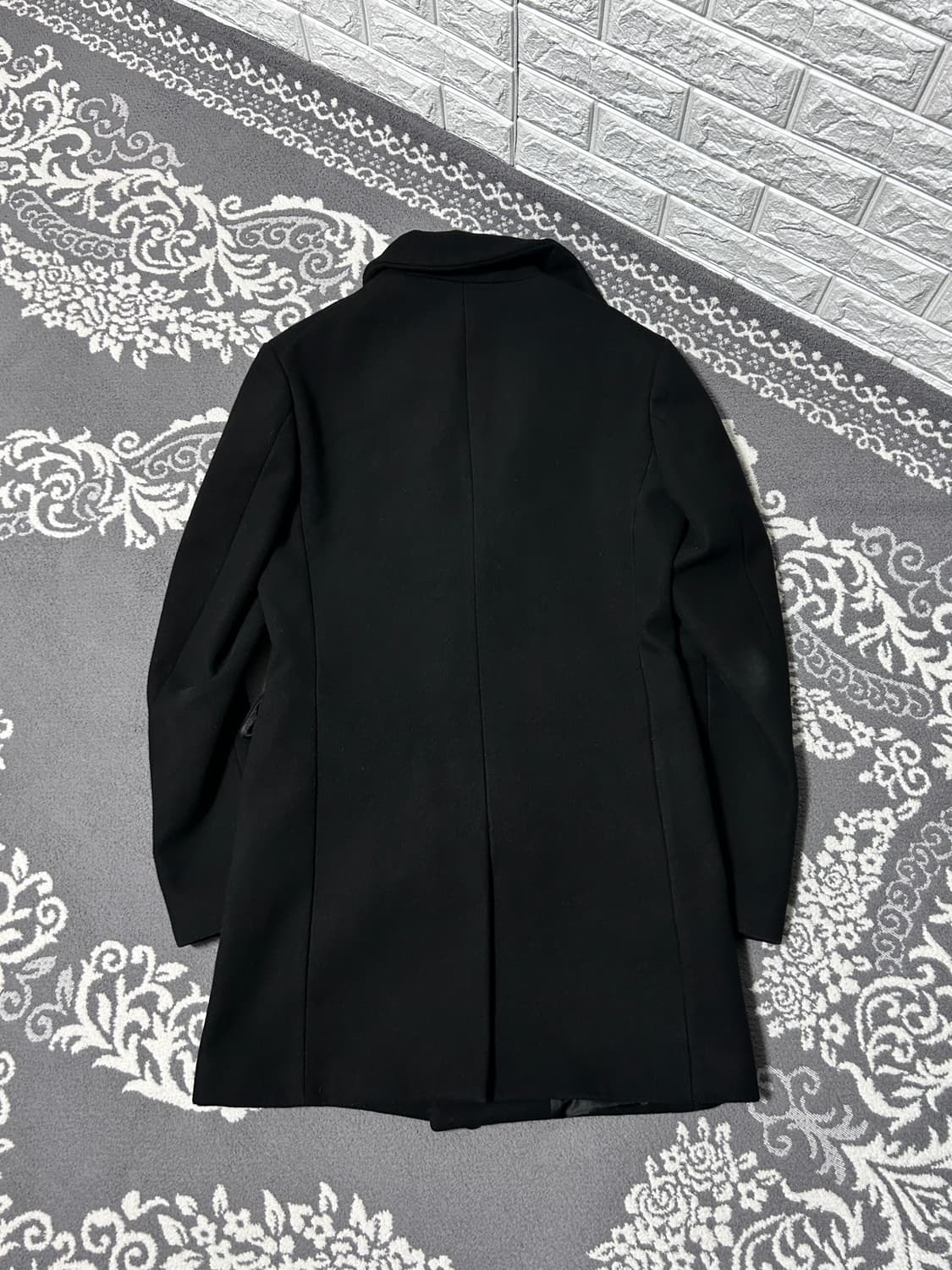 울 비대칭 버튼 하이넥 코트 상품이미지8