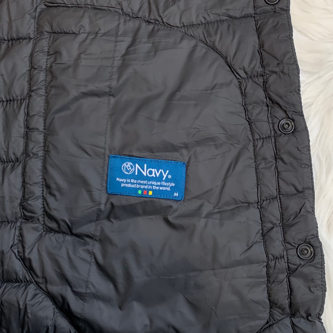 일본 빈티지 Navy 빅포켓 경량 패딩 베스트 1731 상품이미지6