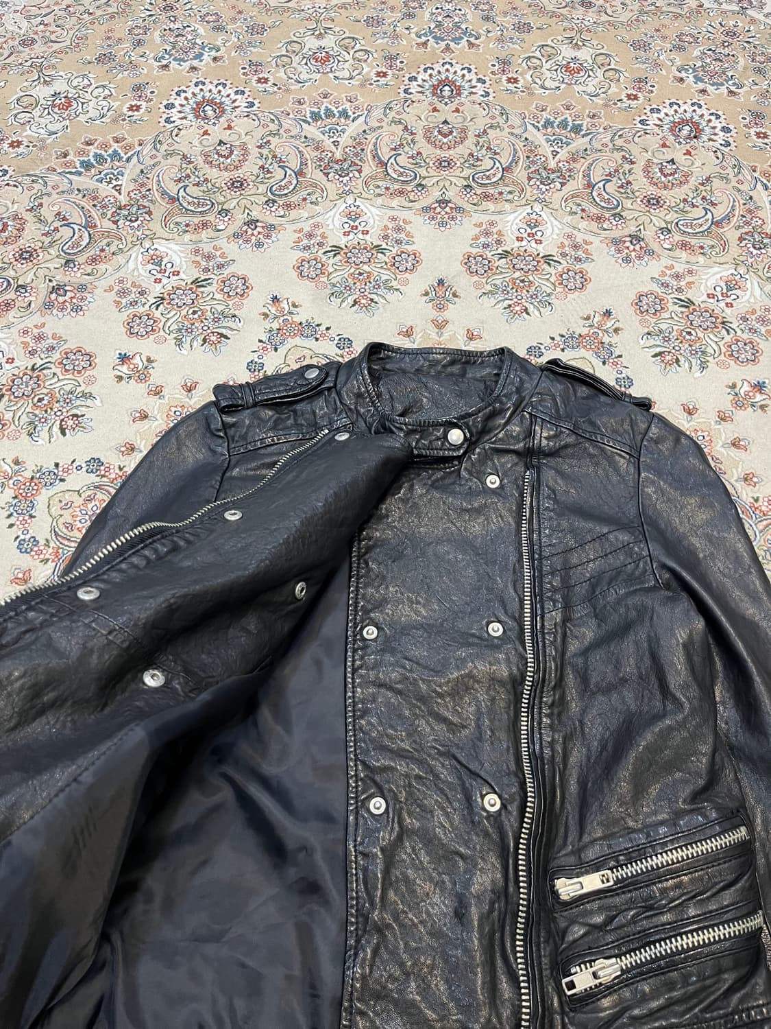 빈티지 사선 멀티지퍼 양가죽 자켓 상품이미지3