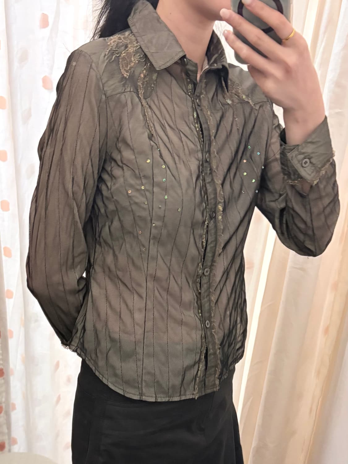 japan vintage khaki shirt 상품이미지4