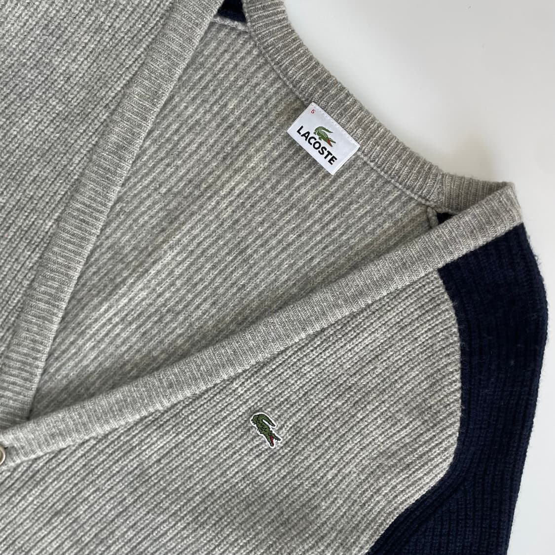 Lacoste  라코스테 자수 울 니트 가디건 상품이미지2