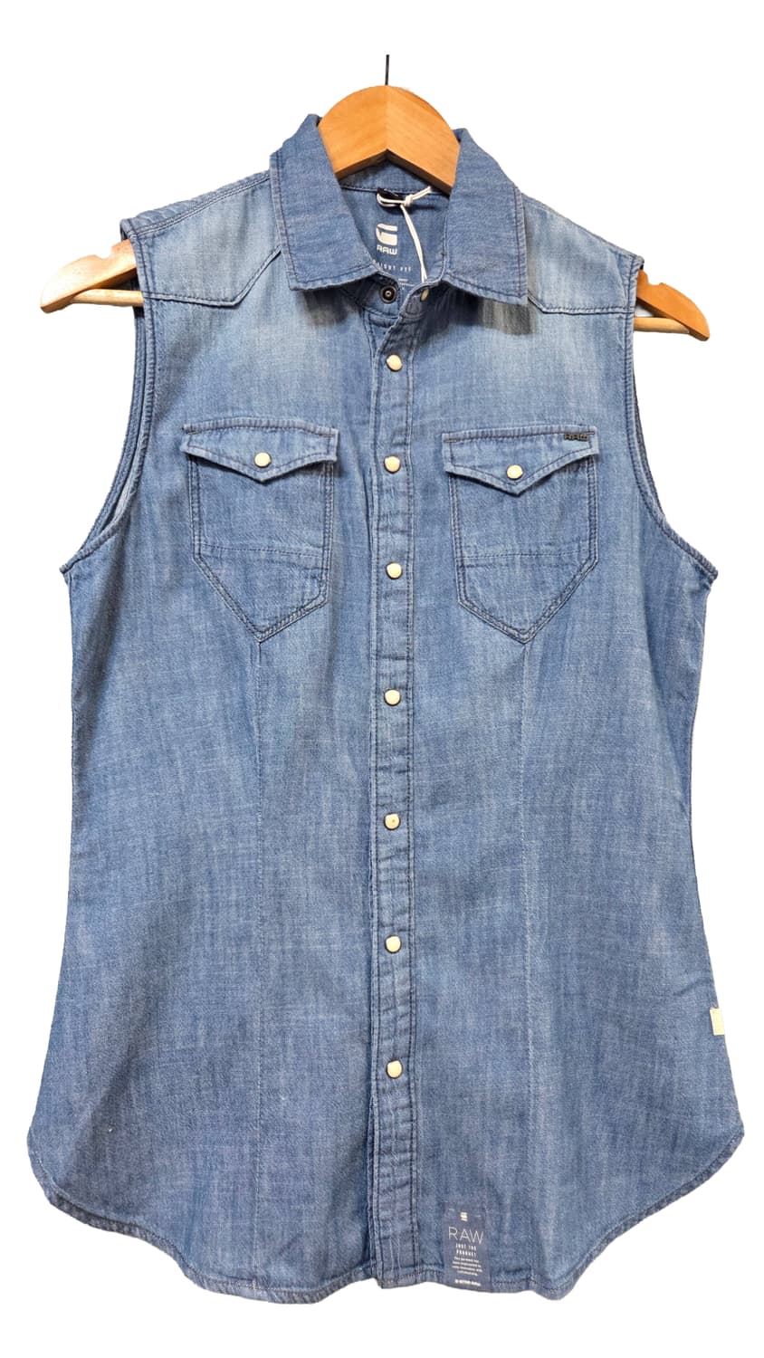 G-Star RAW 데님 민소매 셔츠(XXS/S/M) 상품이미지1